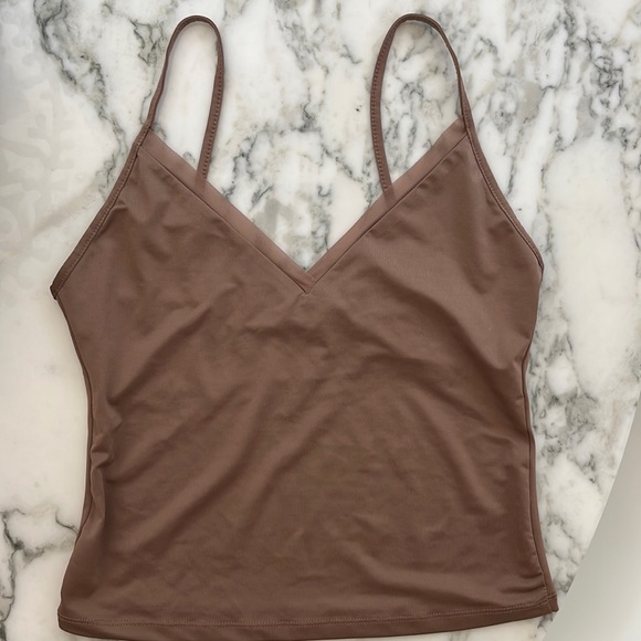 Zara Tops Zara Cropped Tank Top With Mesh Detail Nude Medium Poshmark
